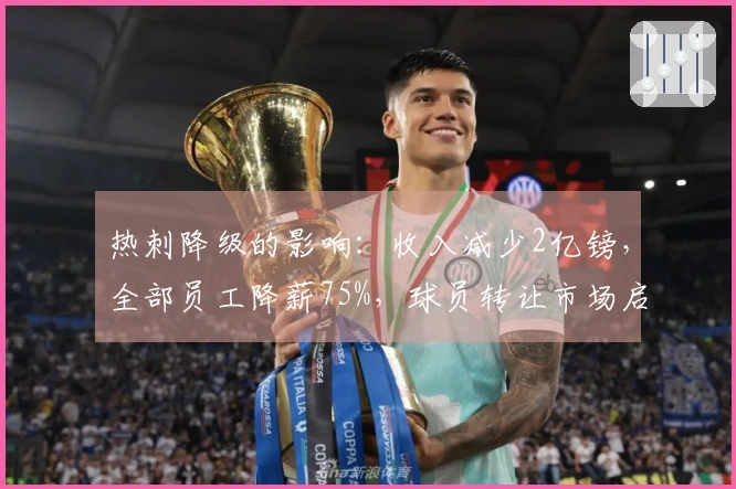 热刺降级的影响：收入减少2亿镑，全部员工降薪75%，球员转让市场启动